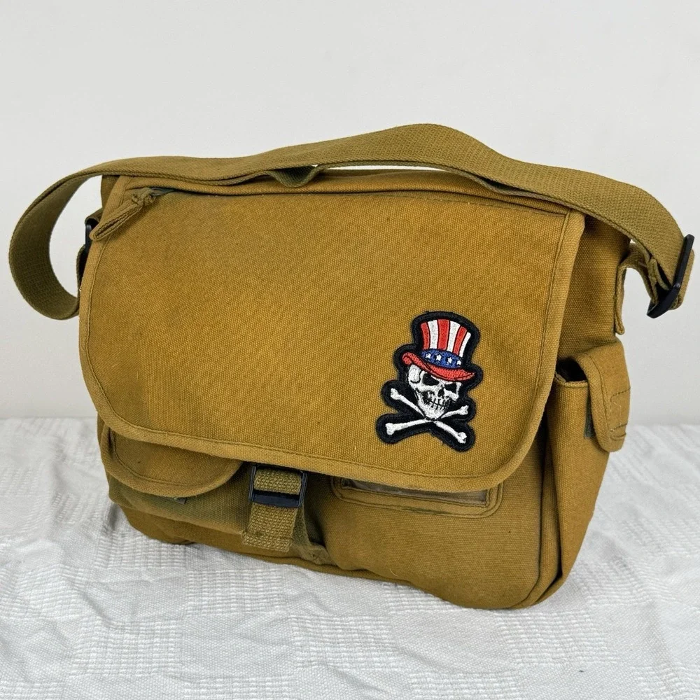 Vintage‎ Canvas Crossbody Bag Unisex Messenger Shoulder Bag Multi-Pocket Travel